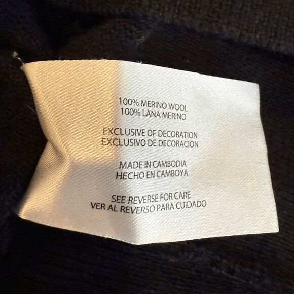 Banana Republic 100% Merino Wool Sweater Black Crewneck Size XXL - Picture 6 of 10